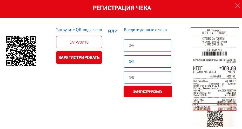 Регистрация чеков на magnitznaniy.ru