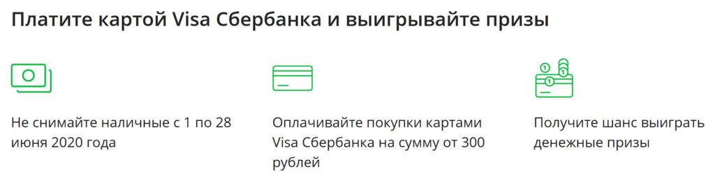 Акция Visa в Сбербанке «Базналичный июнь» 